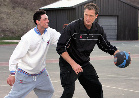 Leo and Andy Rautins play basketball at Jamesville-DeWitt Elementary School.Gloria Wright / The Post-Standard